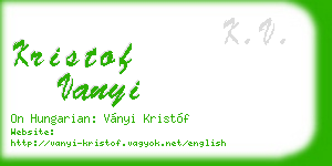 kristof vanyi business card